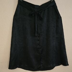 NYCC Elegant Black A-Line Skirt with Tie Waist